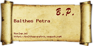 Balthes Petra névjegykártya