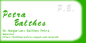 petra balthes business card